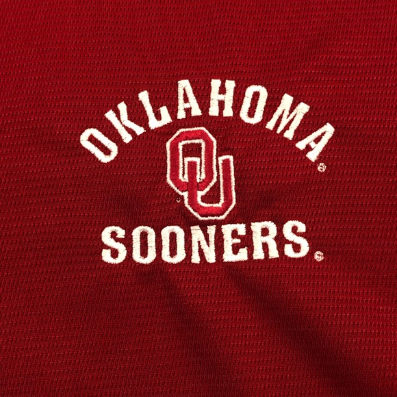 Oklahoma Sooners Team issue Russell Athletic 1/4 Zip Red Polo Shirt Mens XXL. - Picture 3 of 7